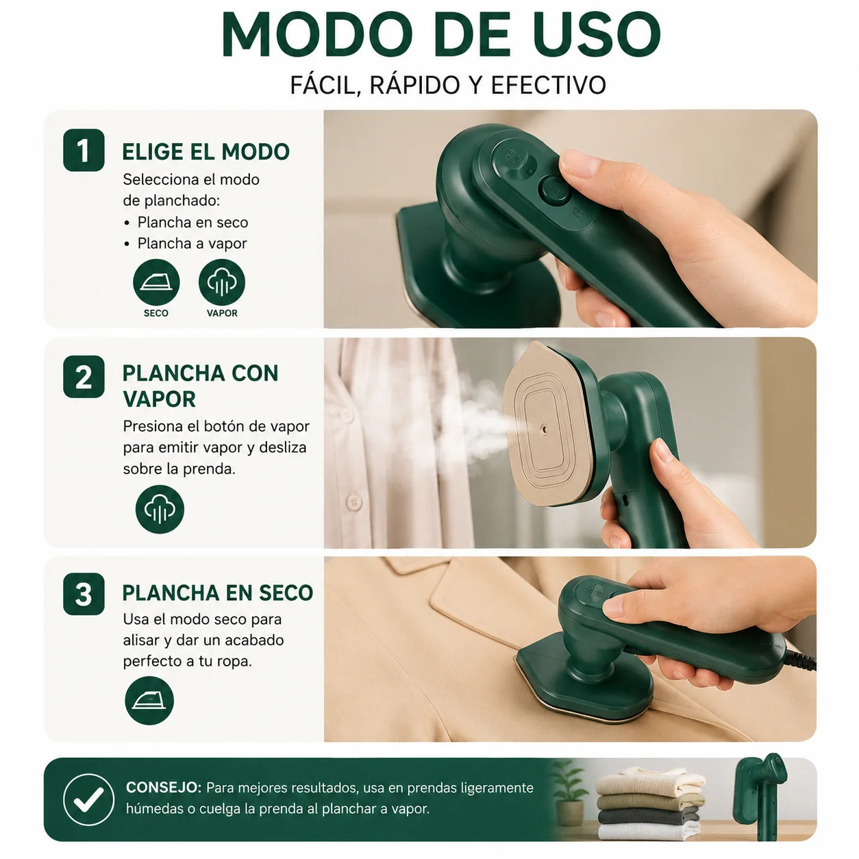 Mini Plancha A Vapor Elimina Arrugas Fácil - Viajes Y Hogar