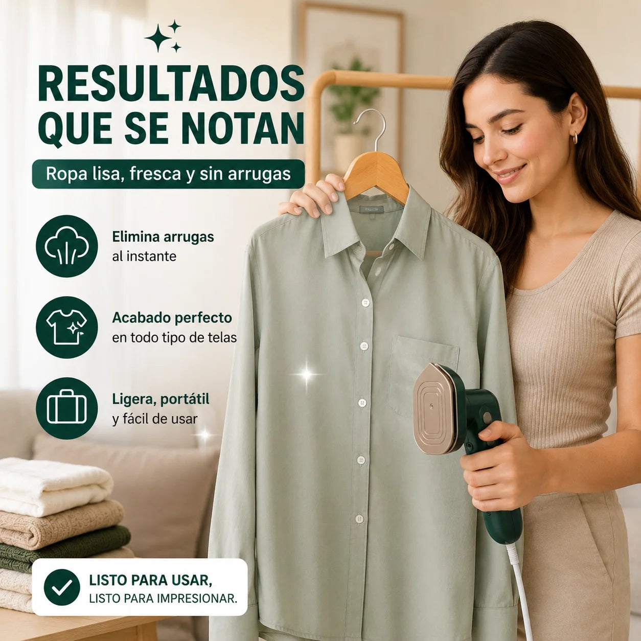 Mini Plancha A Vapor Elimina Arrugas Fácil - Viajes Y Hogar