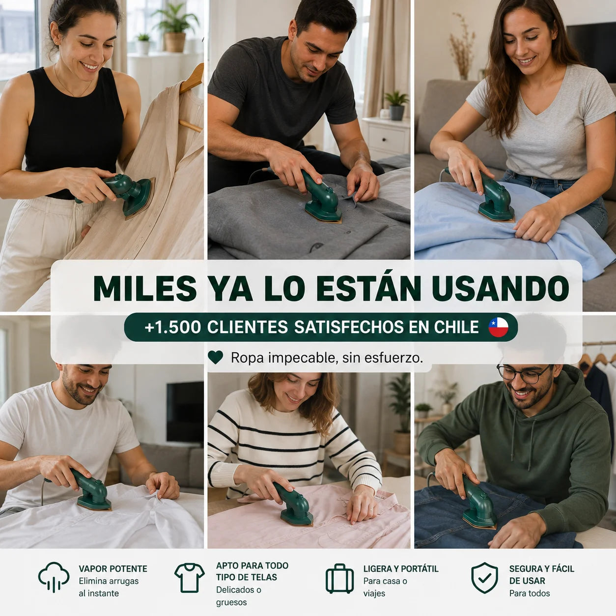 Mini Plancha A Vapor Elimina Arrugas Fácil - Viajes Y Hogar
