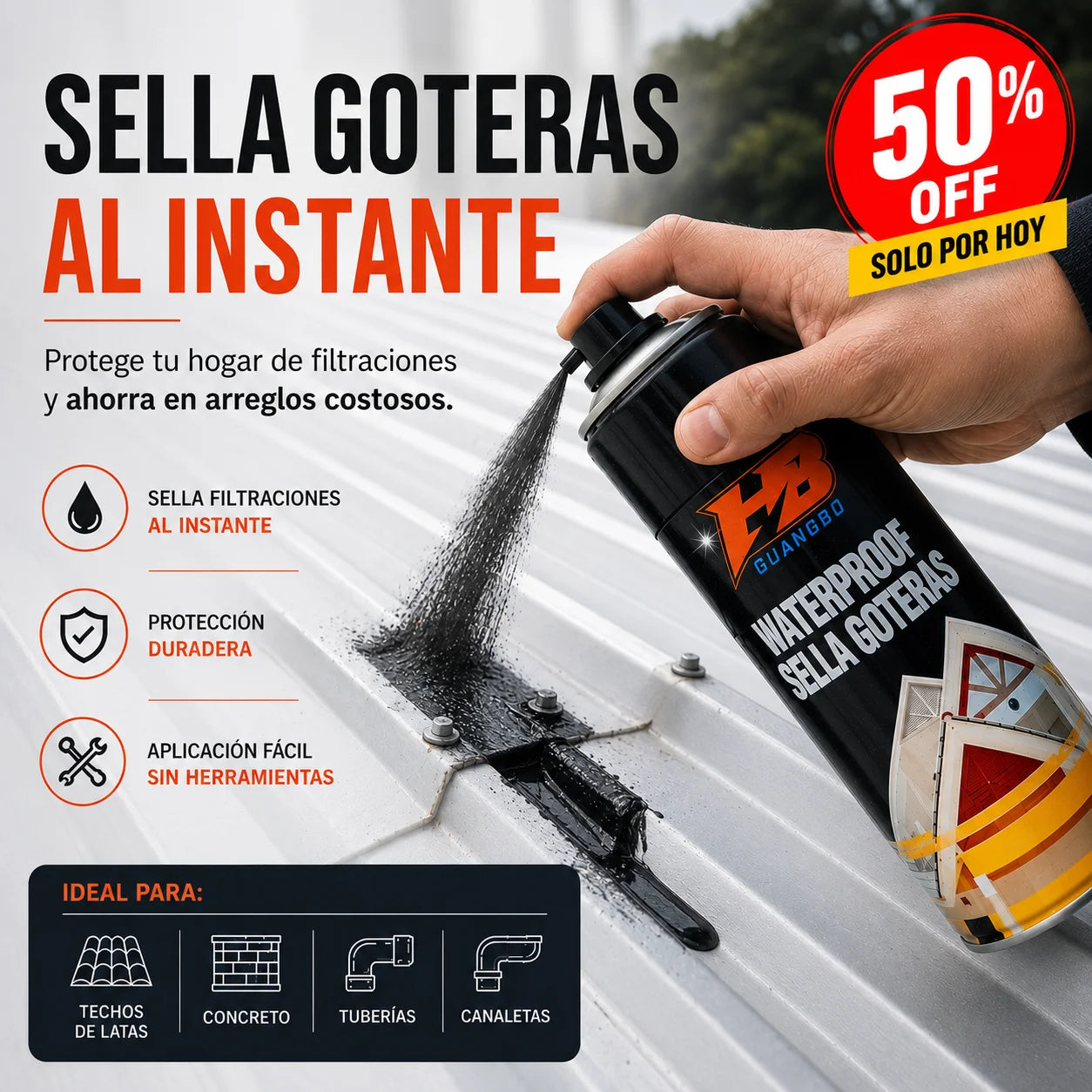 Spray Anti Goteras — Sella filtraciones de forma rápida y fácil