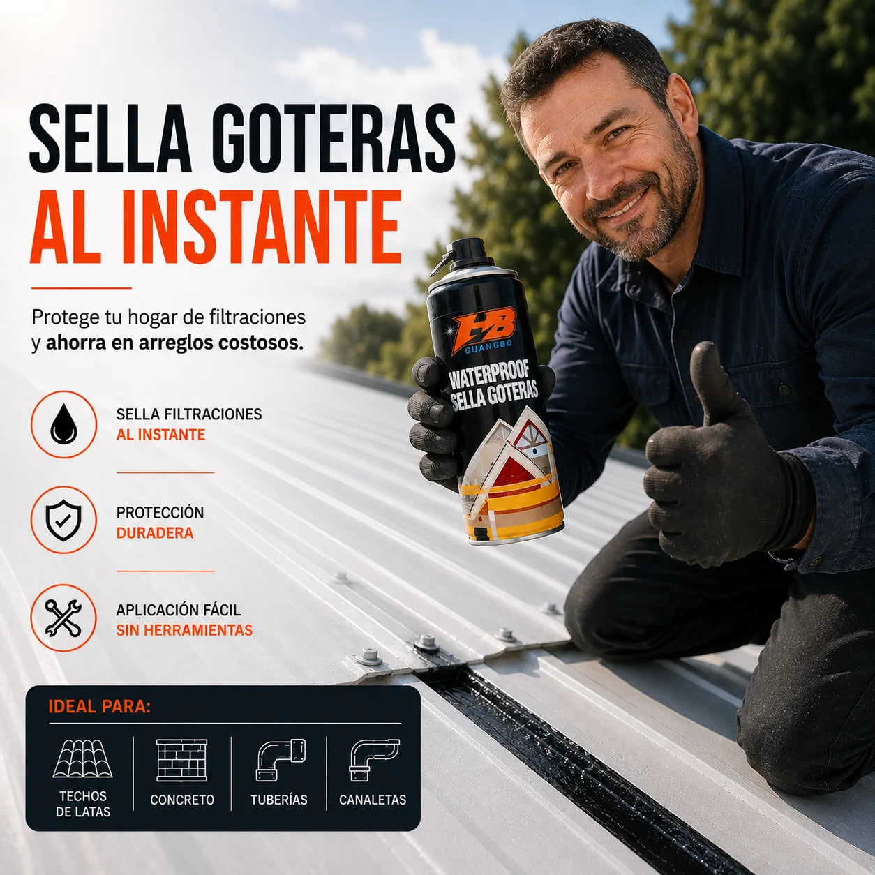 Spray Anti Goteras — Sella filtraciones de forma rápida y fácil