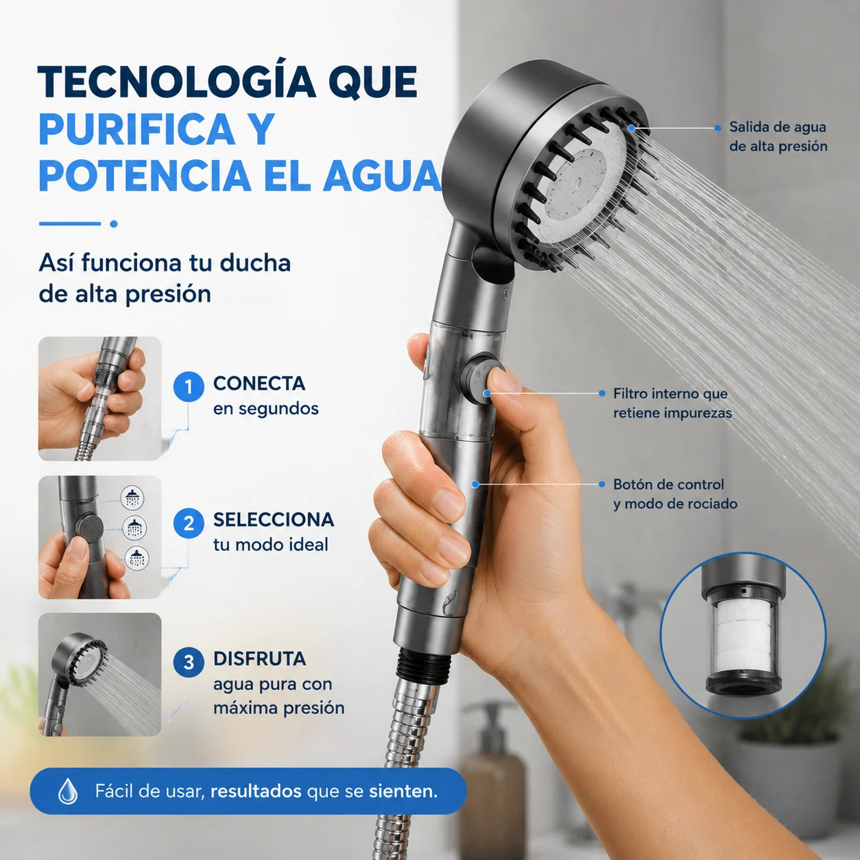 AquaVital - Filtra impurezas y revitaliza tu piel y cabello